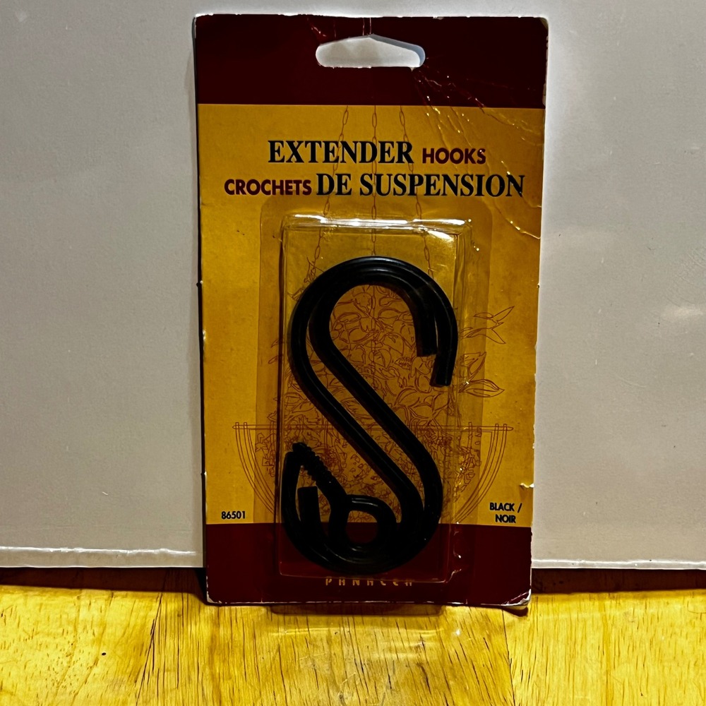 Panacea OS Extender Hooks Black Metal S-Hook Hanging Planter Hardware 86501